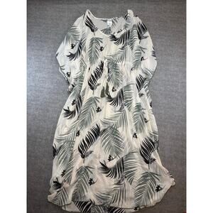 Kona Sol Women’s Tropical Bathing Suite Cover Up-Large/Beige/Short Sleeve